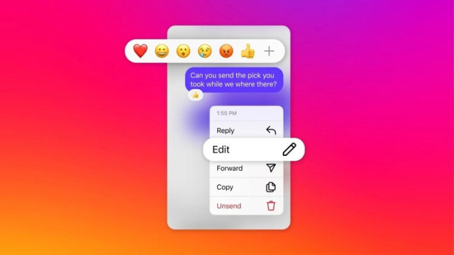 Instagram App with Edit Feature Pop-Up